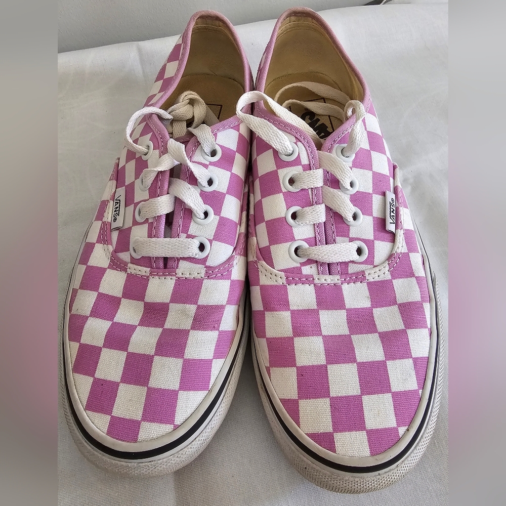 VANS Off The Wall Unisex Pink & White Checkered Sneakers, Shoes - Picture 5 of 9
